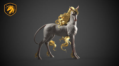 Standing Unicorn Resin Model 1/32 - 1/6 Available | Unpainted ABS White Resin