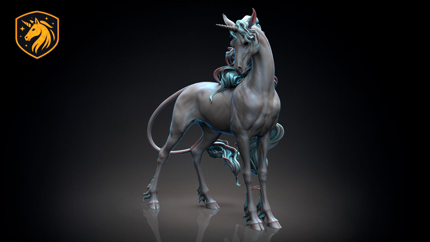 Standing Unicorn Resin Model 1/32 - 1/6 Available | Unpainted ABS White Resin