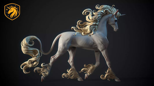 Running Unicorn Resin Model | Unpainted ABS White Resin