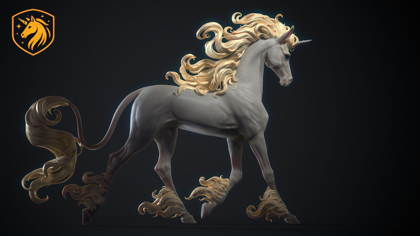 Running Unicorn Resin Model | Unpainted ABS White Resin