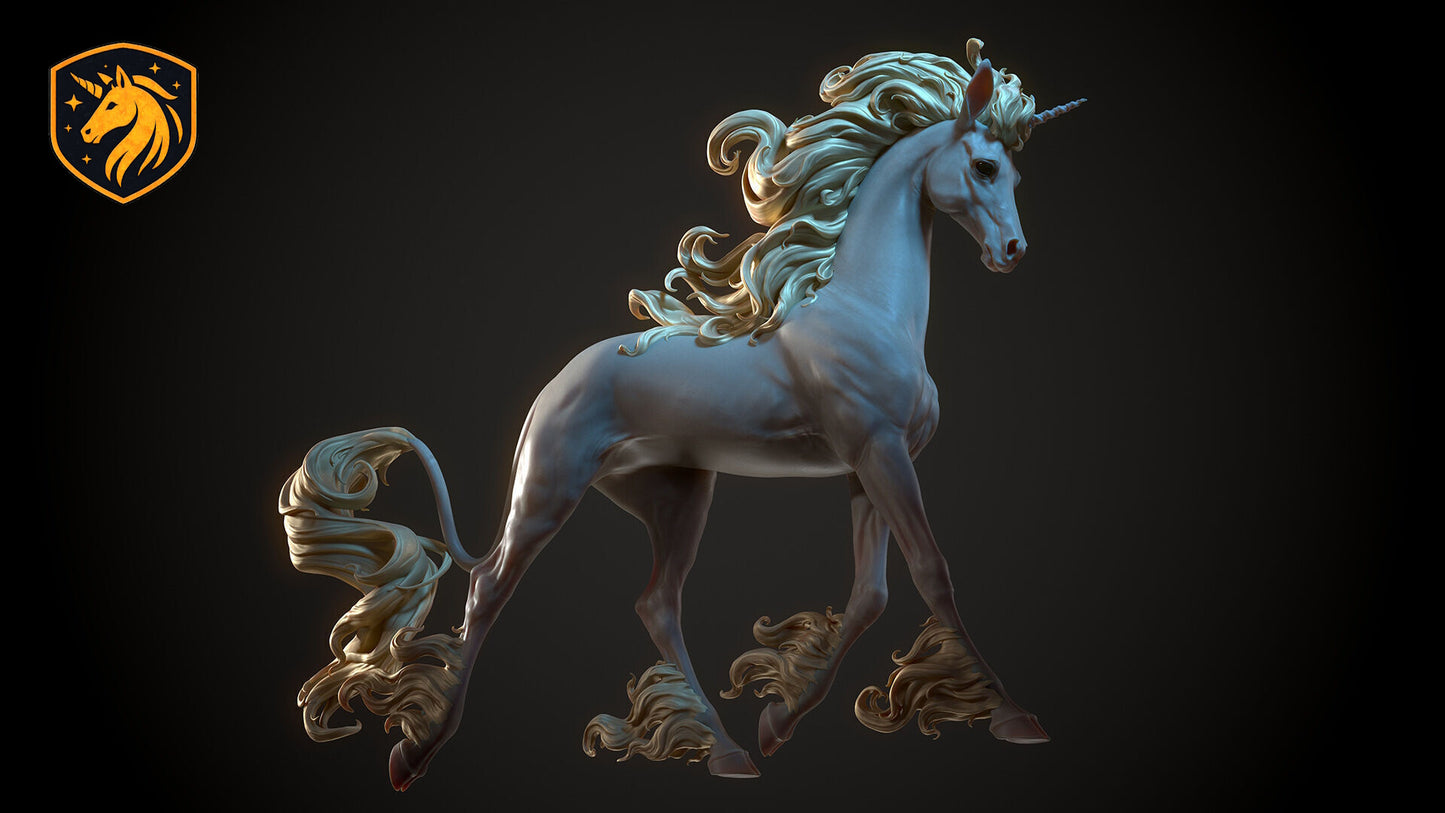 Running Unicorn Resin Model | Unpainted ABS White Resin