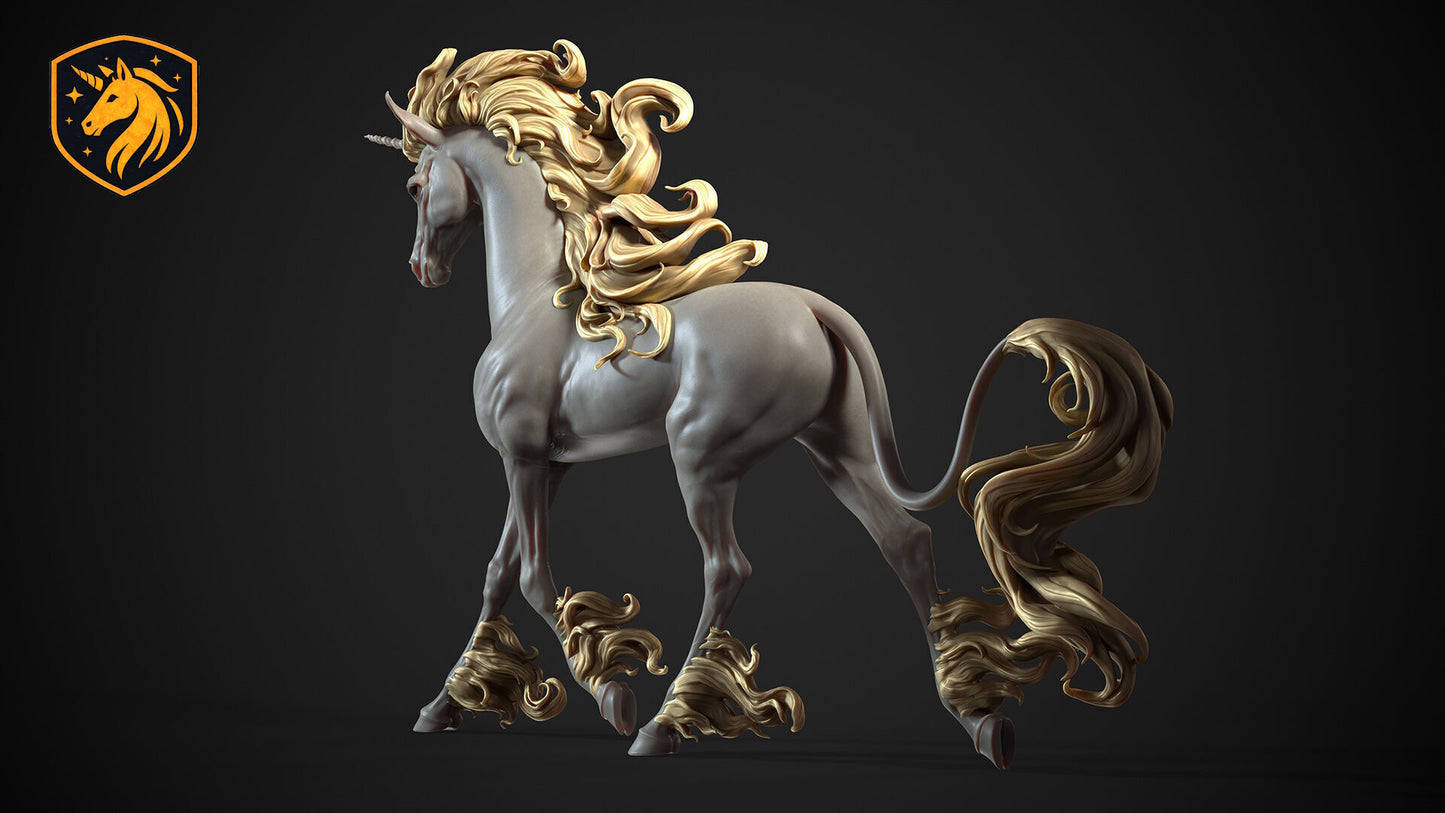 Running Unicorn Resin Model | Unpainted ABS White Resin