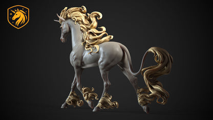 Running Unicorn Resin Model | Unpainted ABS White Resin