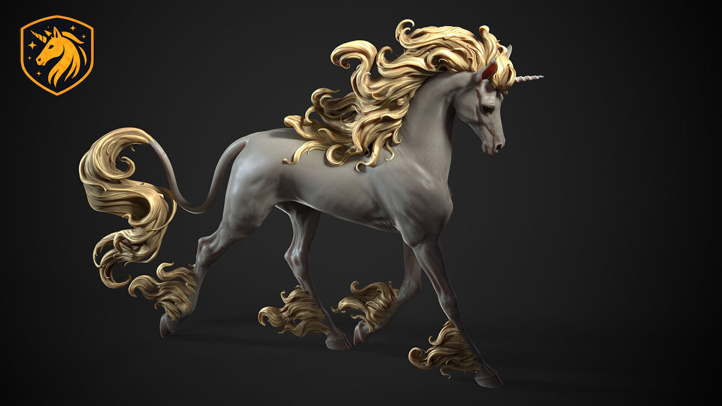 Running Unicorn Resin Model | Unpainted ABS White Resin
