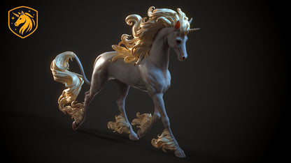 Running Unicorn Resin Model | Unpainted ABS White Resin