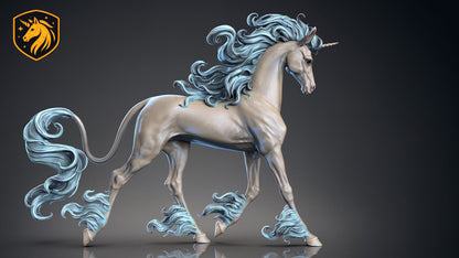 Running Unicorn Resin Model | Unpainted ABS White Resin