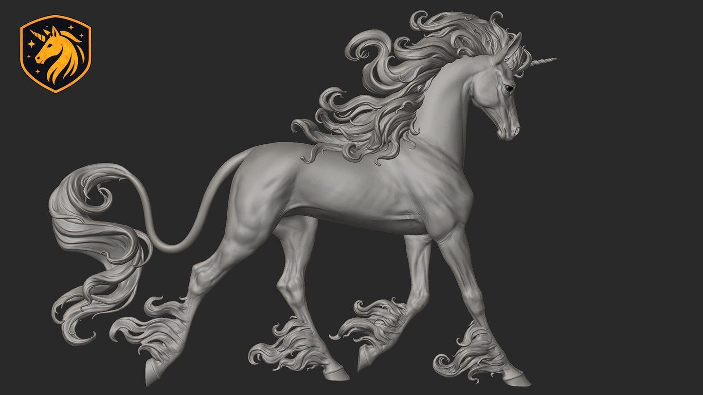 Running Unicorn Resin Model | Unpainted ABS White Resin