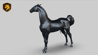 Akhal-Teke Horse (Proud Standing Pose) – Unpainted ABS Resin Model | Elegant Equine Sculpture
