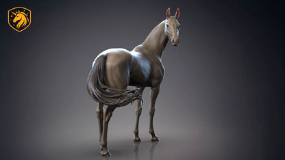 Akhal-Teke Horse (Standing Pose) – Unpainted ABS Resin Model | Elegant Equine Sculpture