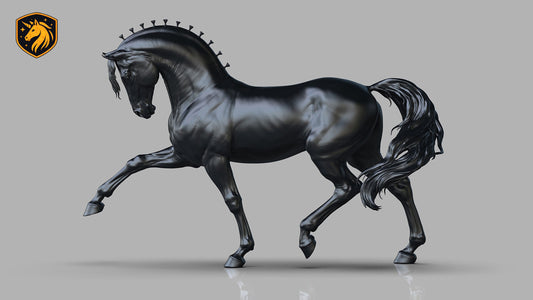 Andalusian Horse (Collected Trot) – Unpainted ABS Resin Model | Realistic Equine Sculpture