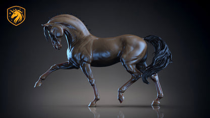 Andalusian Horse (Collected Trot) – Unpainted ABS Resin Model | Realistic Equine Sculpture