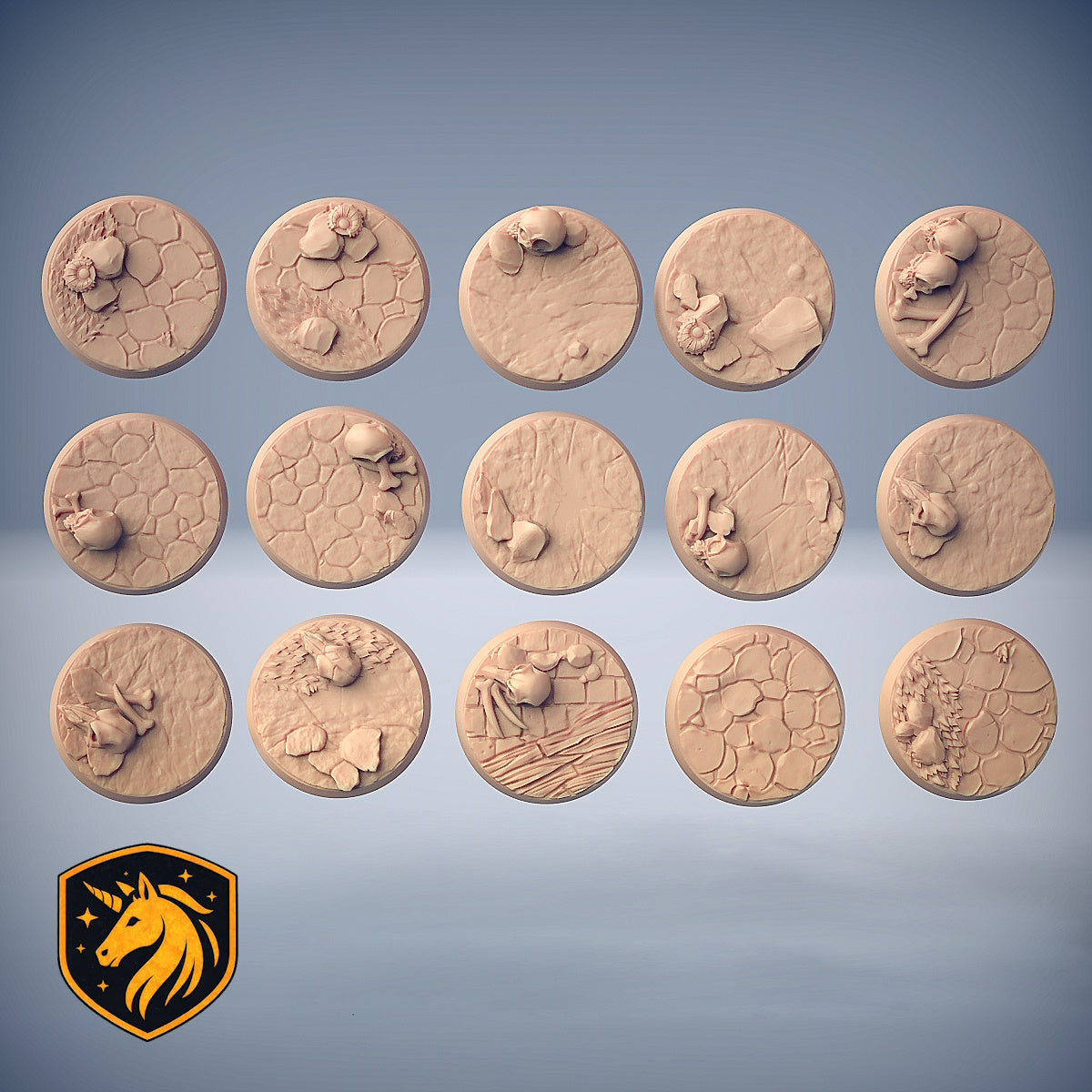 Scenic Premium Base Set | 3D Printed ABS Resin | 15-Piece Set