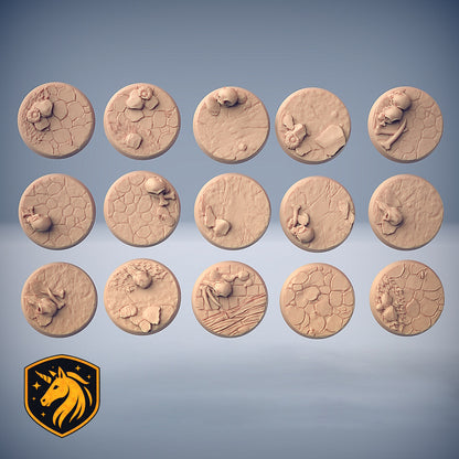 Scenic Premium Base Set | 3D Printed ABS Resin | 15-Piece Set