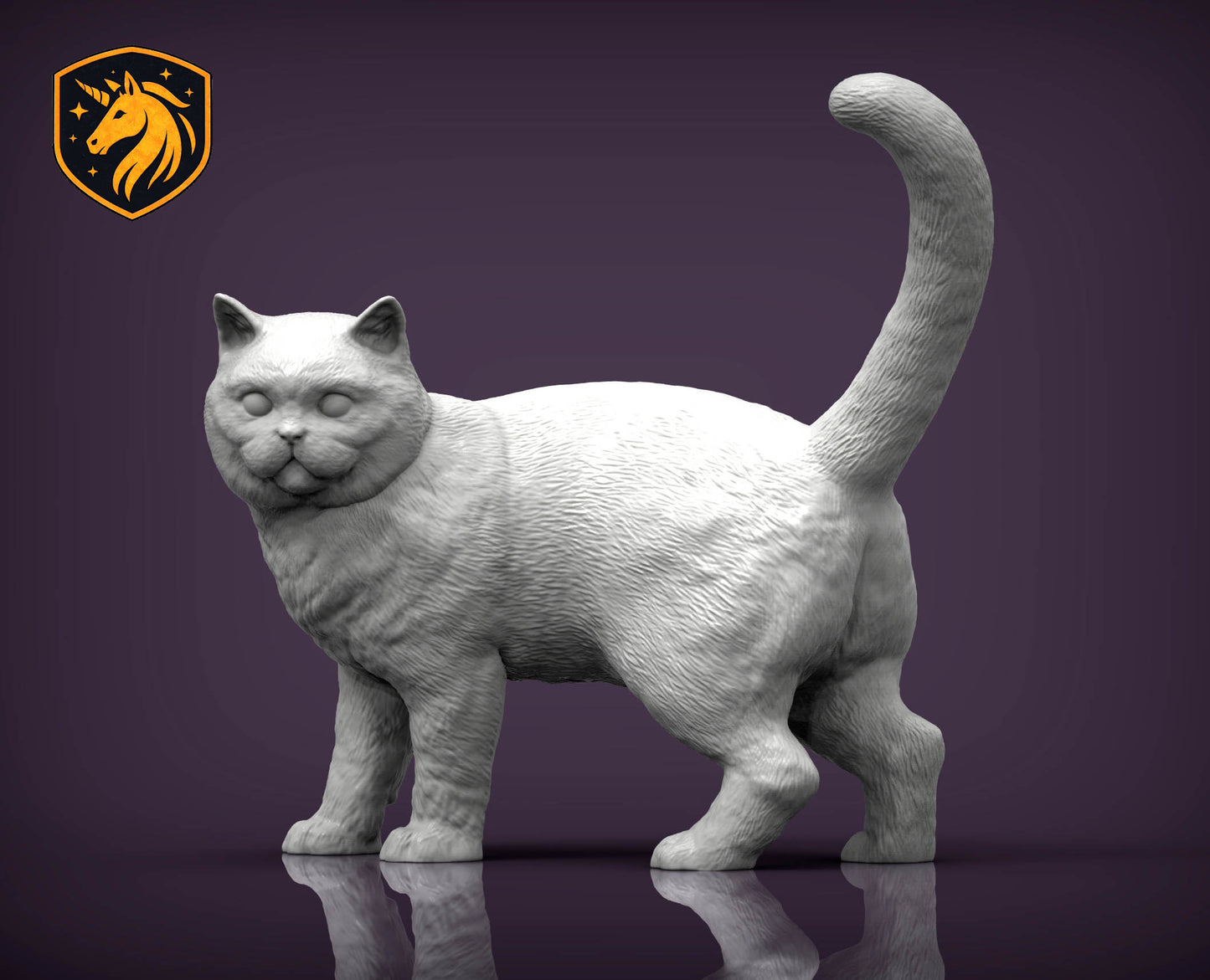 British Shorthair Cat Standing Pose – Unpainted ABS Resin Model, Realistic Cat Sculpture, Collector's Display Piece