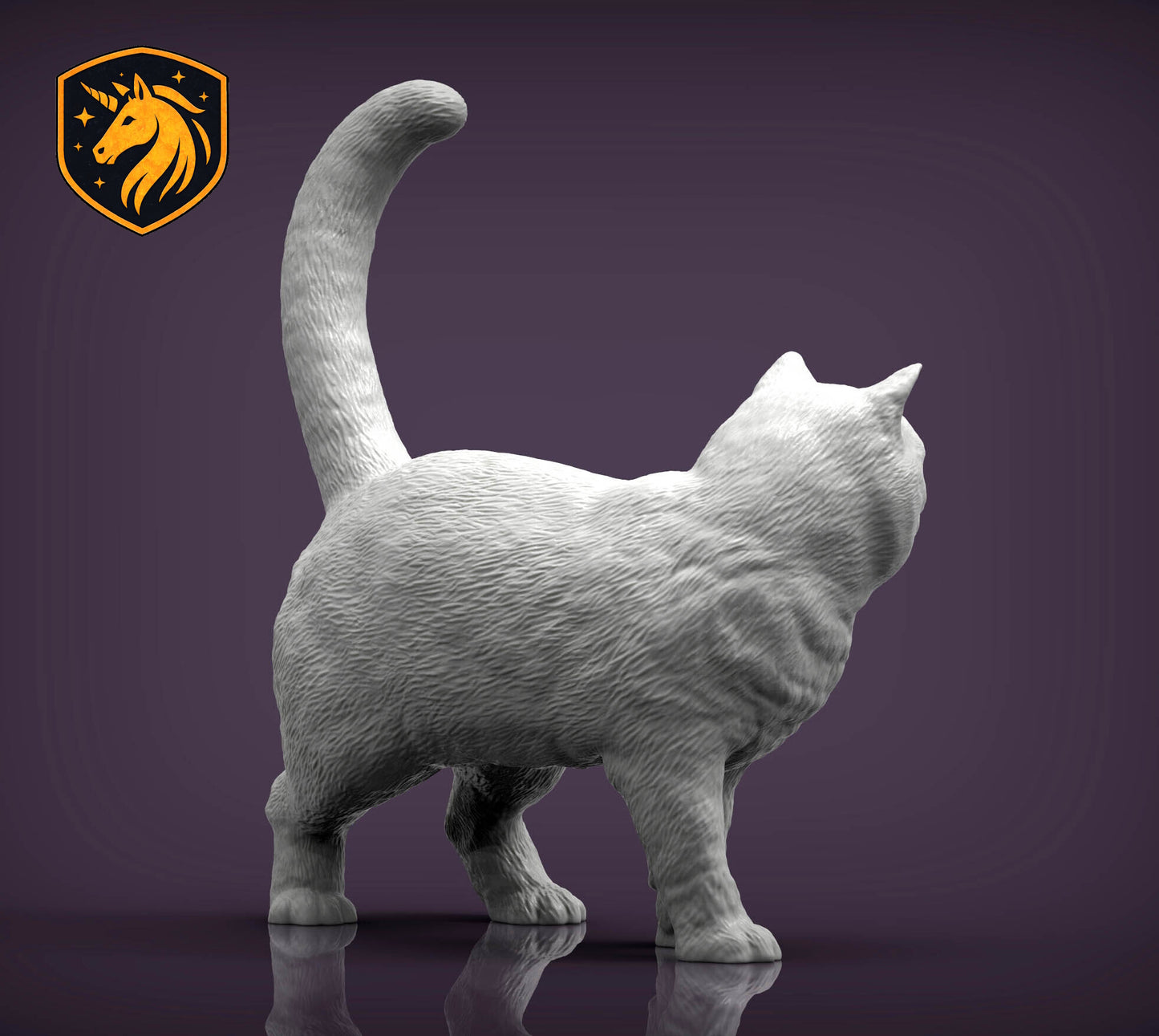 British Shorthair Cat Standing Pose – Unpainted ABS Resin Model, Realistic Cat Sculpture, Collector's Display Piece
