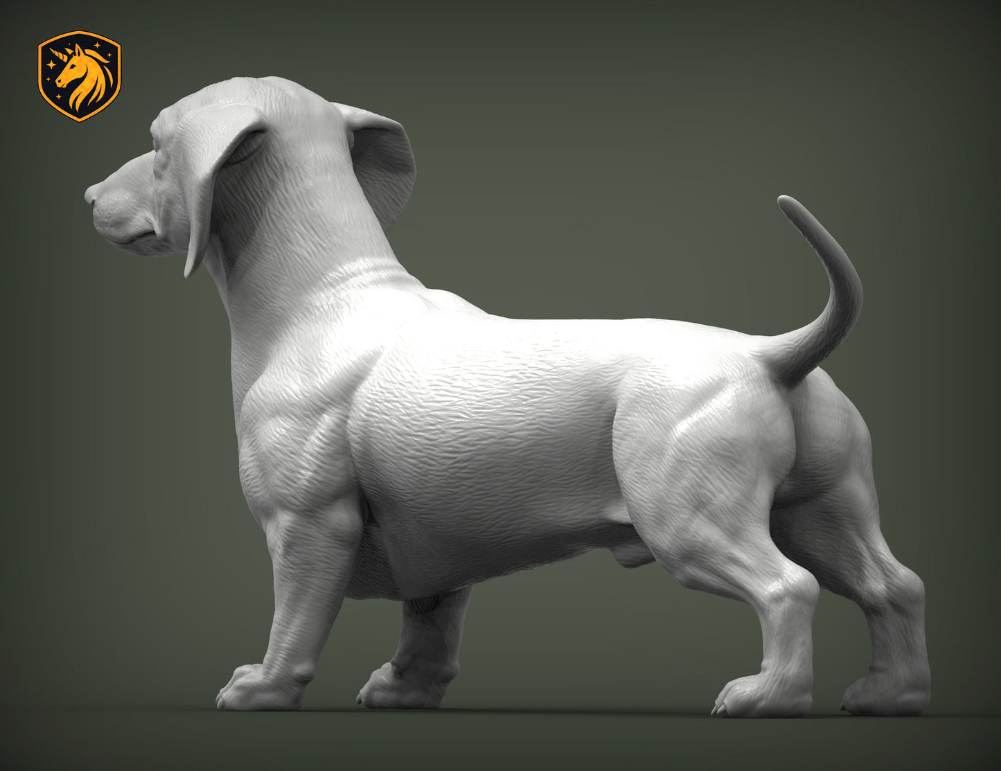 Dachshund (Standing Pose) – Unpainted ABS Resin Model | Realistic Dog Sculpture