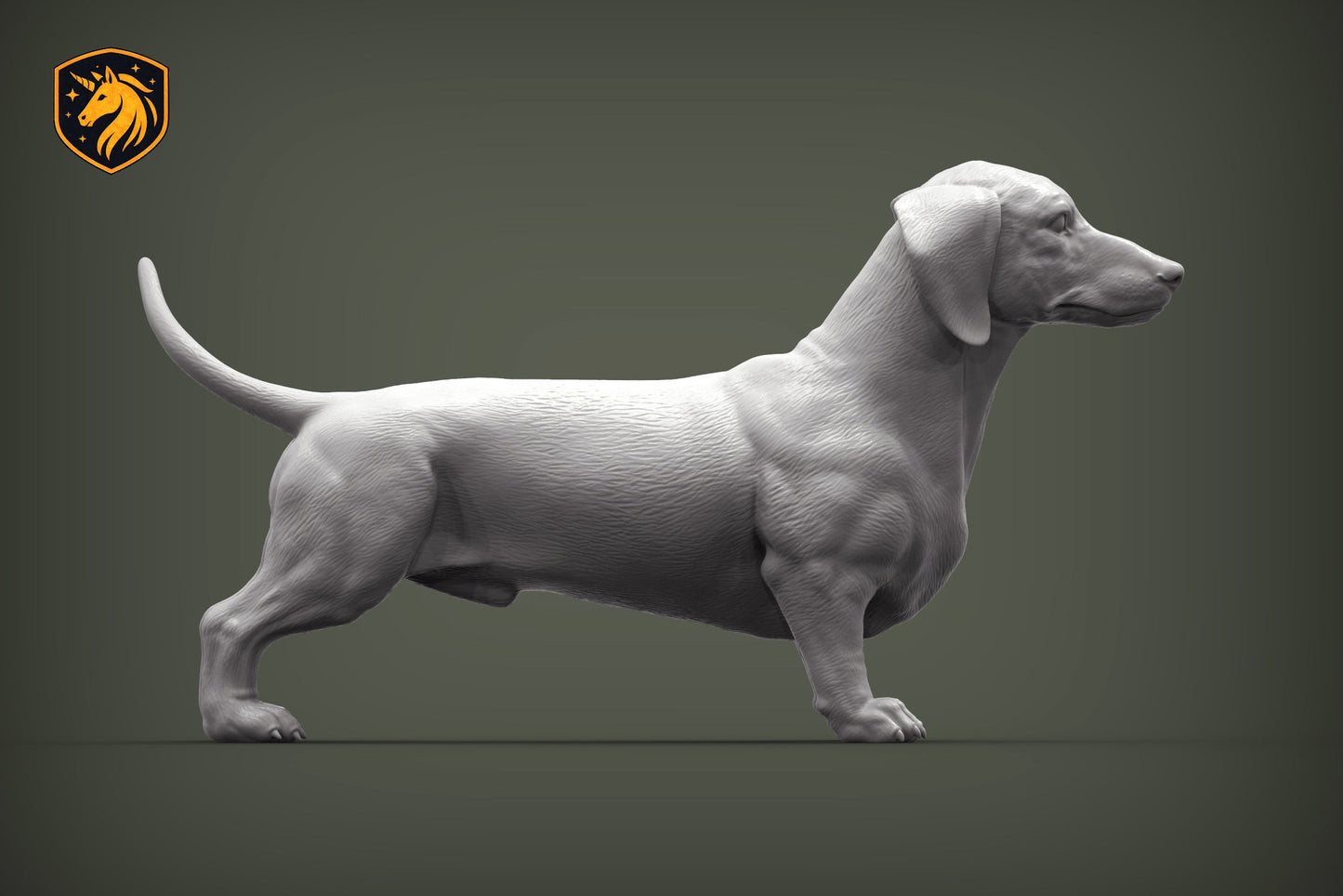 Dachshund (Standing Pose) – Unpainted ABS Resin Model | Realistic Dog Sculpture