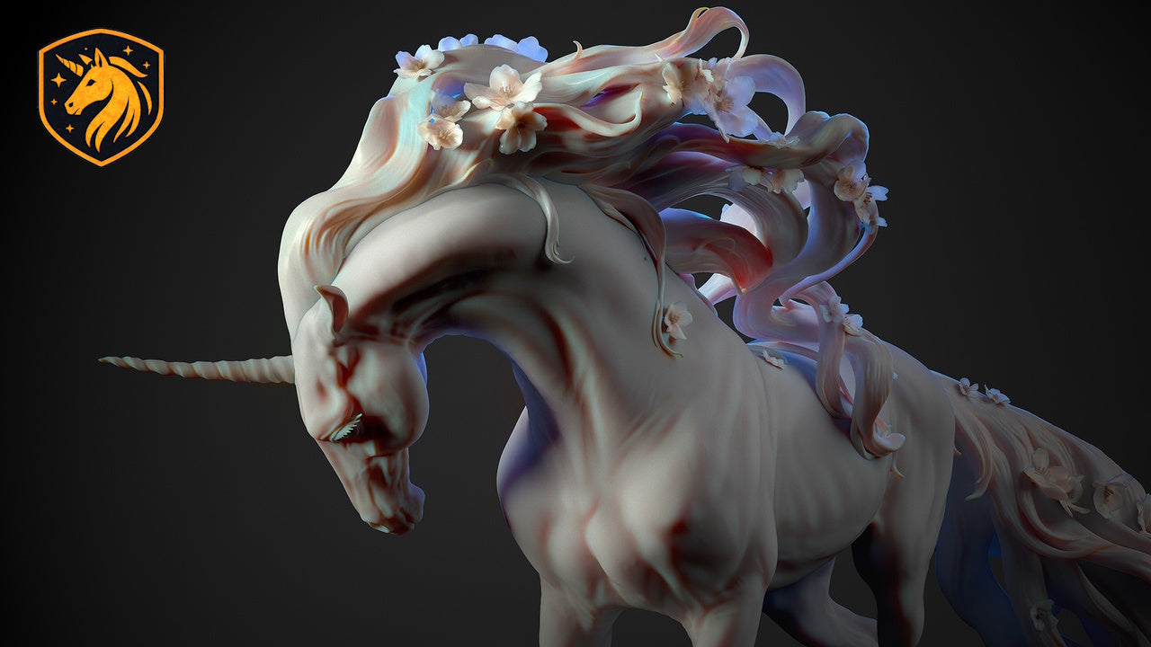 Flowering Unicorn Resin Model | Unpainted ABS White Resin