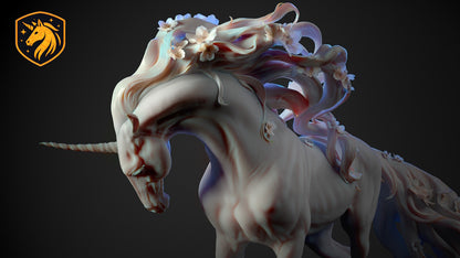Flowering Unicorn Resin Model | Unpainted ABS White Resin
