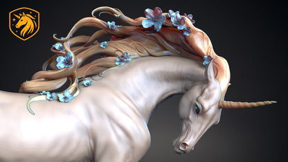 Flowering Unicorn Resin Model | Unpainted ABS White Resin