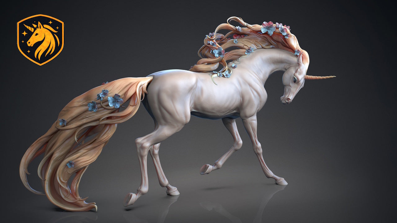 Flowering Unicorn Resin Model | Unpainted ABS White Resin