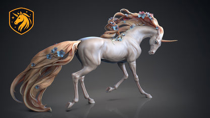 Flowering Unicorn Resin Model | Unpainted ABS White Resin