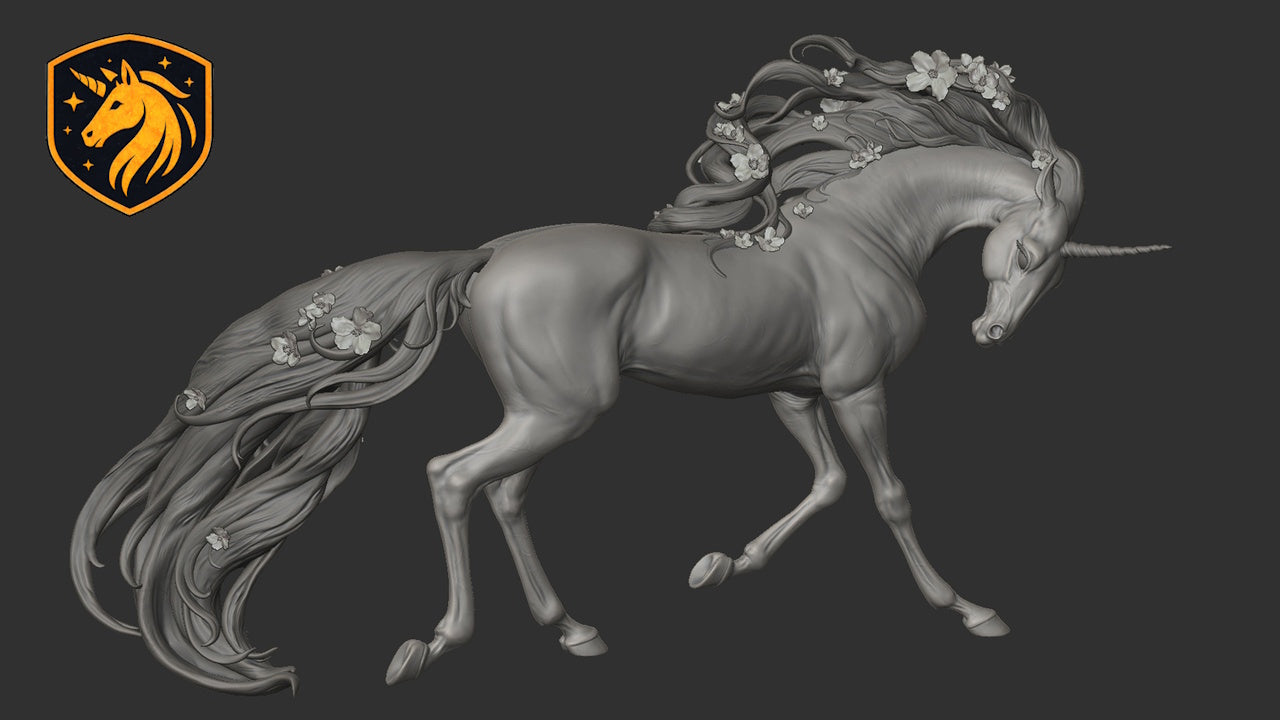 Flowering Unicorn Resin Model | Unpainted ABS White Resin