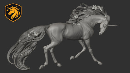 Flowering Unicorn Resin Model | Unpainted ABS White Resin