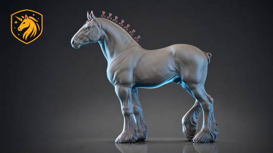 Shire Draft Horse Model – Unpainted ABS Resin Mode