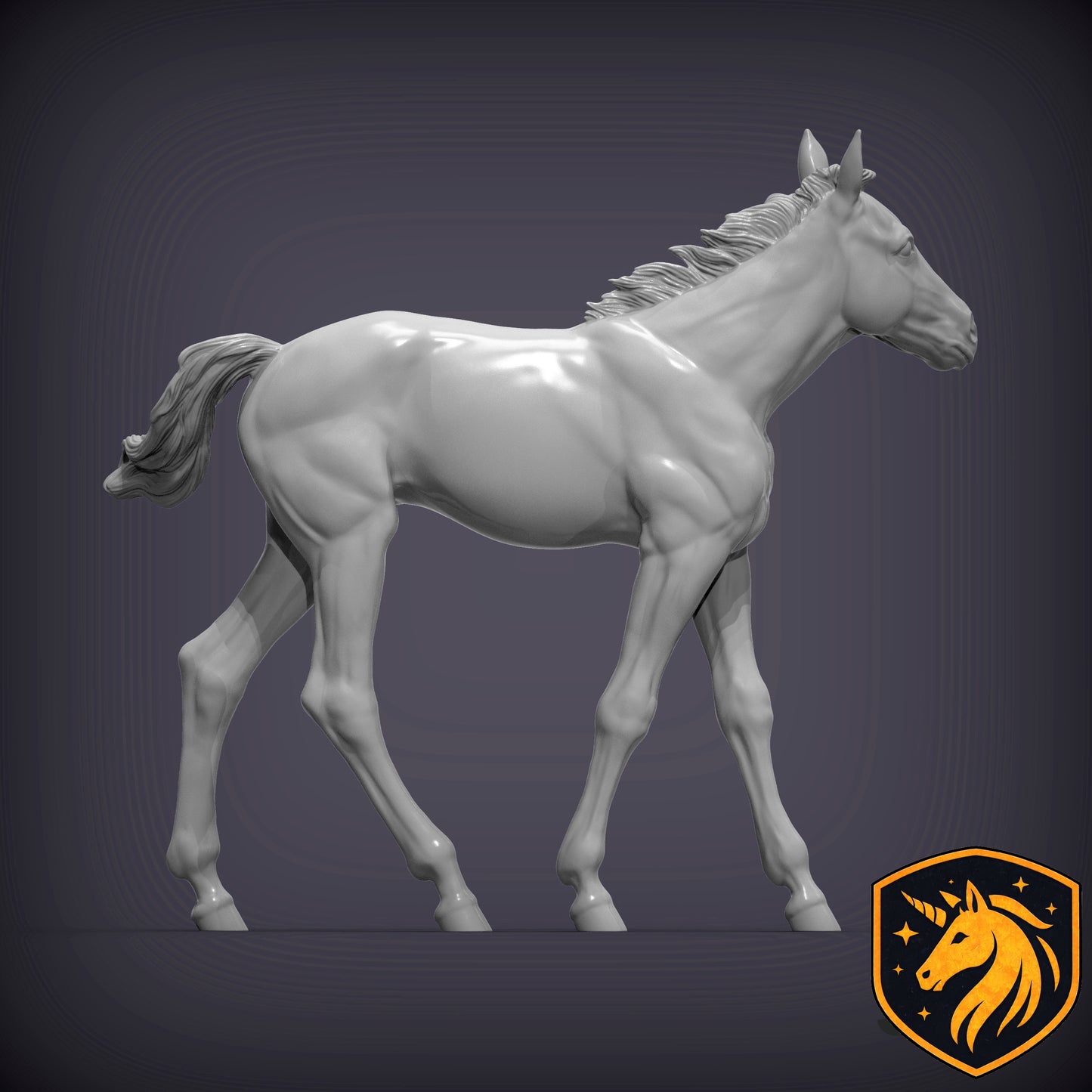 Foal (Walking Pose) – Unpainted Resin Model | Realistic Young Horse Sculpture