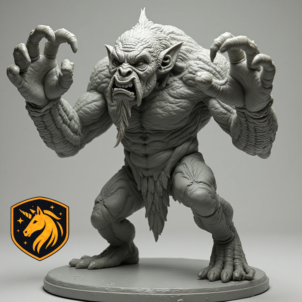 Grotesque Brute Miniature | Monstrous Humanoid for D&D & Pathfinder | Unpainted Resin