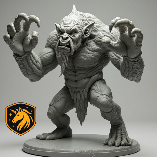 Grotesque Brute Miniature | Monstrous Humanoid for D&D & Pathfinder | Unpainted Resin