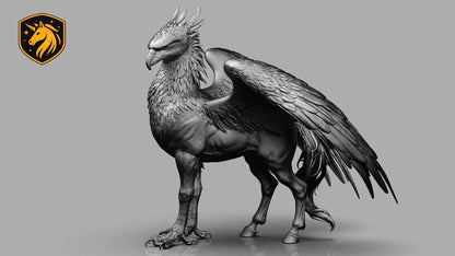 Hippogriff Horse Griffin | Unpainted ABS White Resin | Fantasy Creature Sculpture