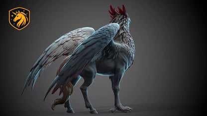 Hippogriff Horse Griffin | Unpainted ABS White Resin | Fantasy Creature Sculpture