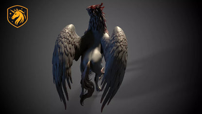 Hippogriff Horse Griffin | Unpainted ABS White Resin | Fantasy Creature Sculpture