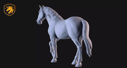 Sport Horse (Elevated Walk Pose) – Unpainted ABS Resin Model | Realistic Equine Sculpture