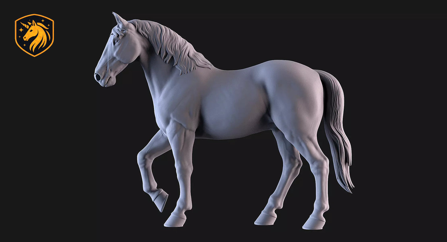 Sport Horse (Elevated Walk Pose) – Unpainted ABS Resin Model | Realistic Equine Sculpture