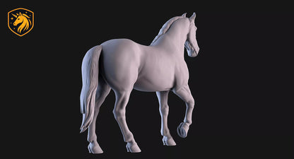 Sport Horse (Elevated Walk Pose) – Unpainted ABS Resin Model | Realistic Equine Sculpture
