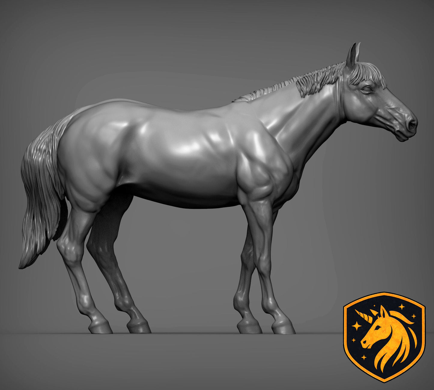 Horse (Standing Pose) – Unpainted ABS Resin Model | Realistic Equine Sculpture