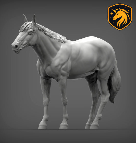 Horse (Standing Pose) – Unpainted ABS Resin Model | Realistic Equine Sculpture