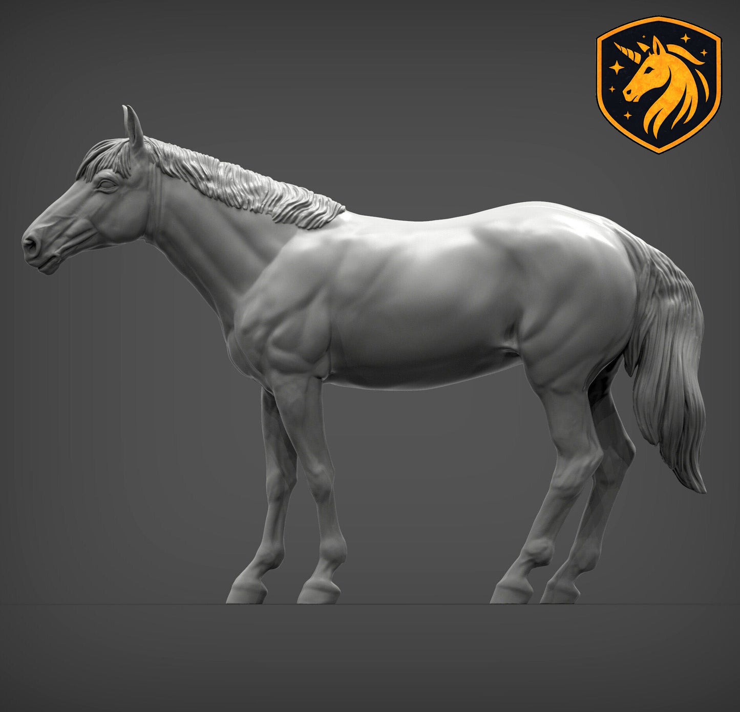 Horse (Standing Pose) – Unpainted ABS Resin Model | Realistic Equine Sculpture
