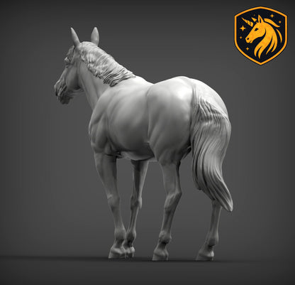 Horse (Standing Pose) – Unpainted ABS Resin Model | Realistic Equine Sculpture