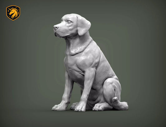 Labrador Retriever (Sitting Pose) – Unpainted ABS Resin Model | Realistic Dog Sculpture