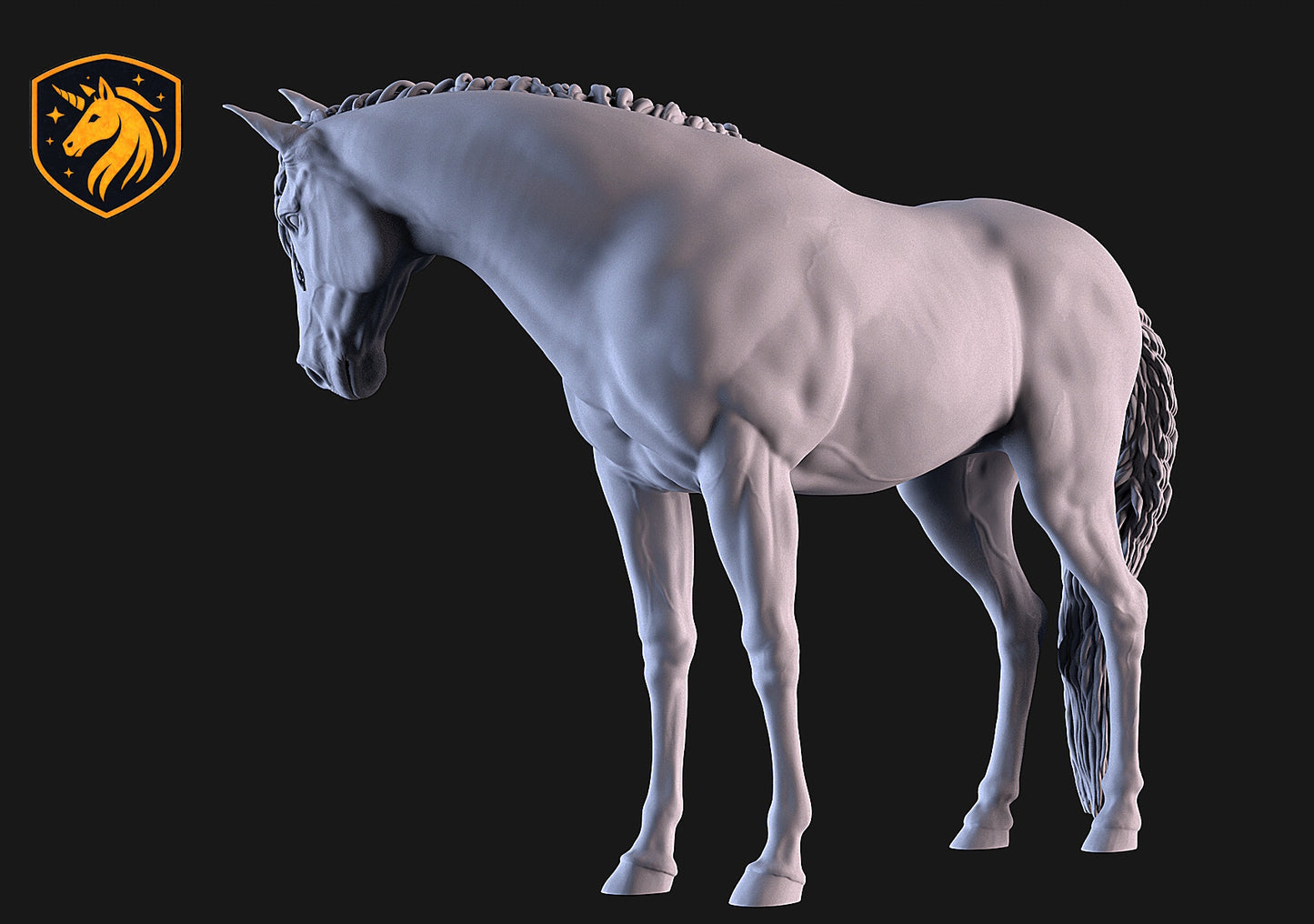 Sport Horse Mare (Standing Pose) – Unpainted ABS Resin Model | Realistic Equine Sculpture
