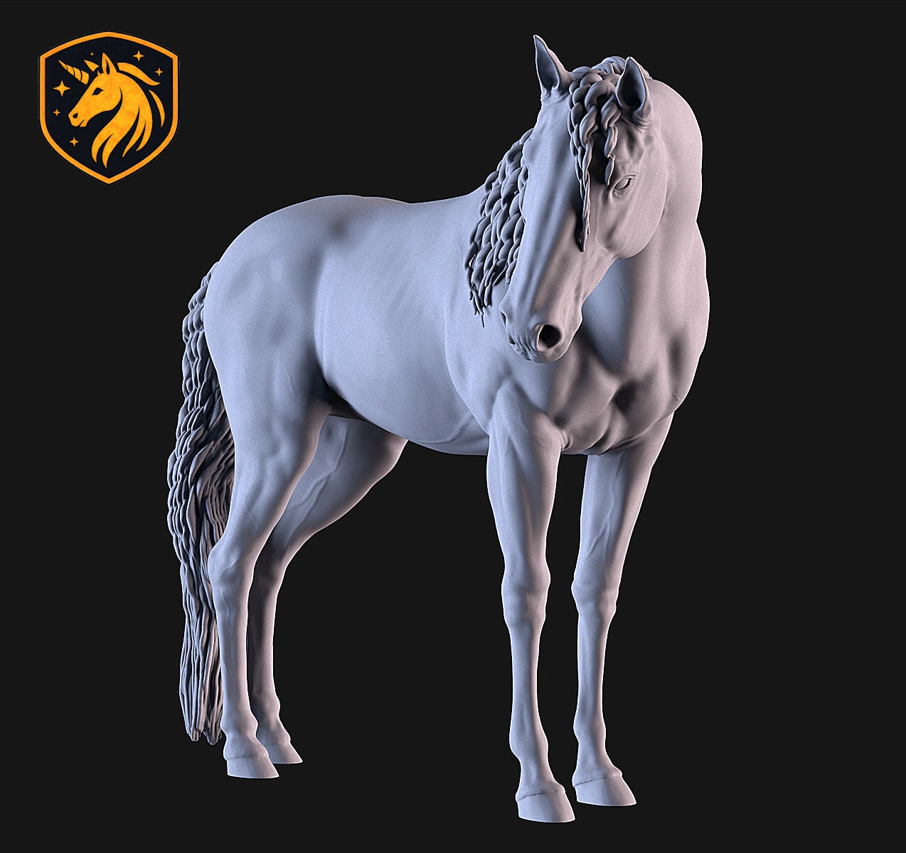Sport Horse Mare (Standing Pose) – Unpainted ABS Resin Model | Realistic Equine Sculpture