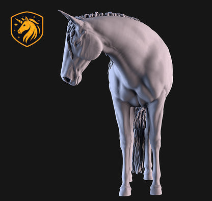 Sport Horse Mare (Standing Pose) – Unpainted ABS Resin Model | Realistic Equine Sculpture