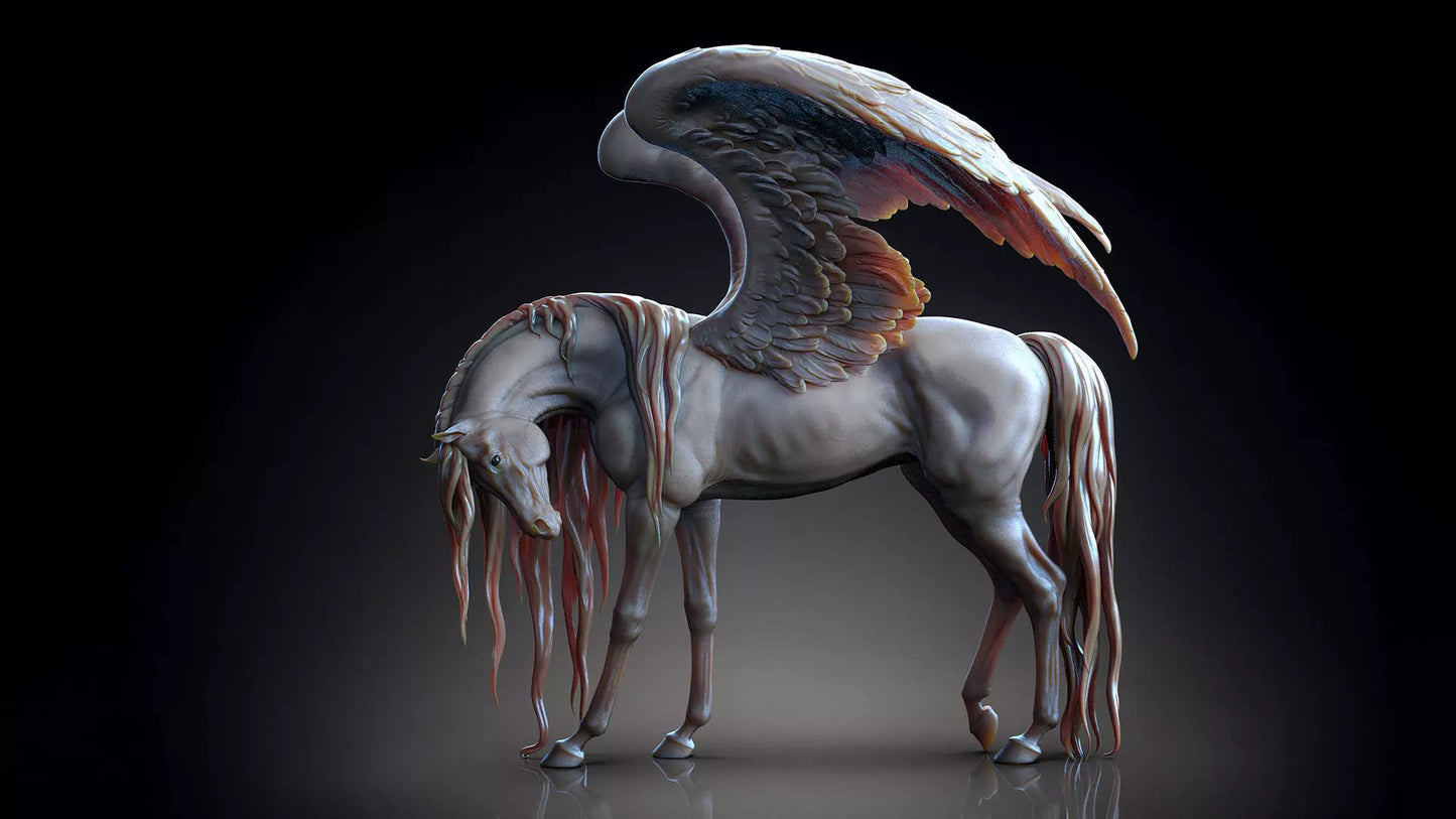 Pegasus Horse Model Artist | Unpainted ABS White Resin