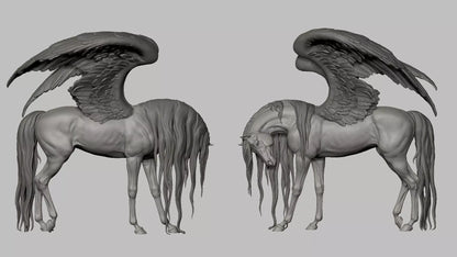 Pegasus Horse Model Artist | Unpainted ABS White Resin