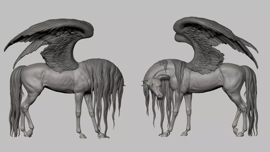Pegasus Horse Model Artist | Unpainted ABS White Resin