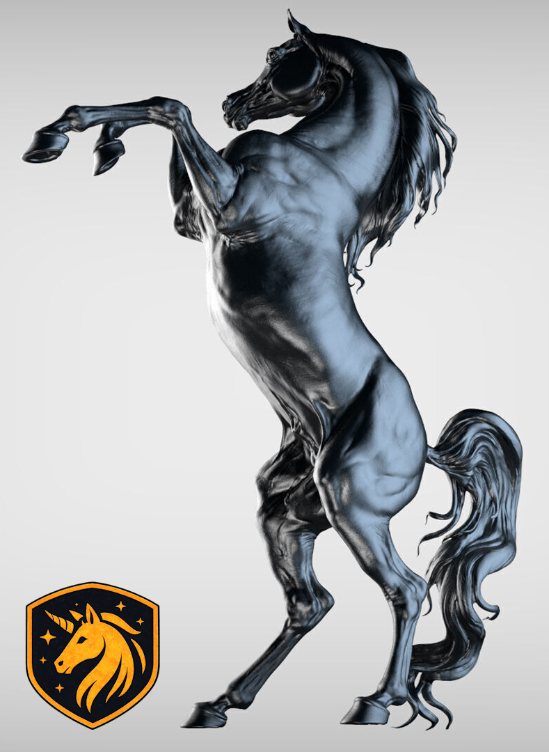 Rearing Arabian Horse Model Artist | Unpainted ABS White Resin